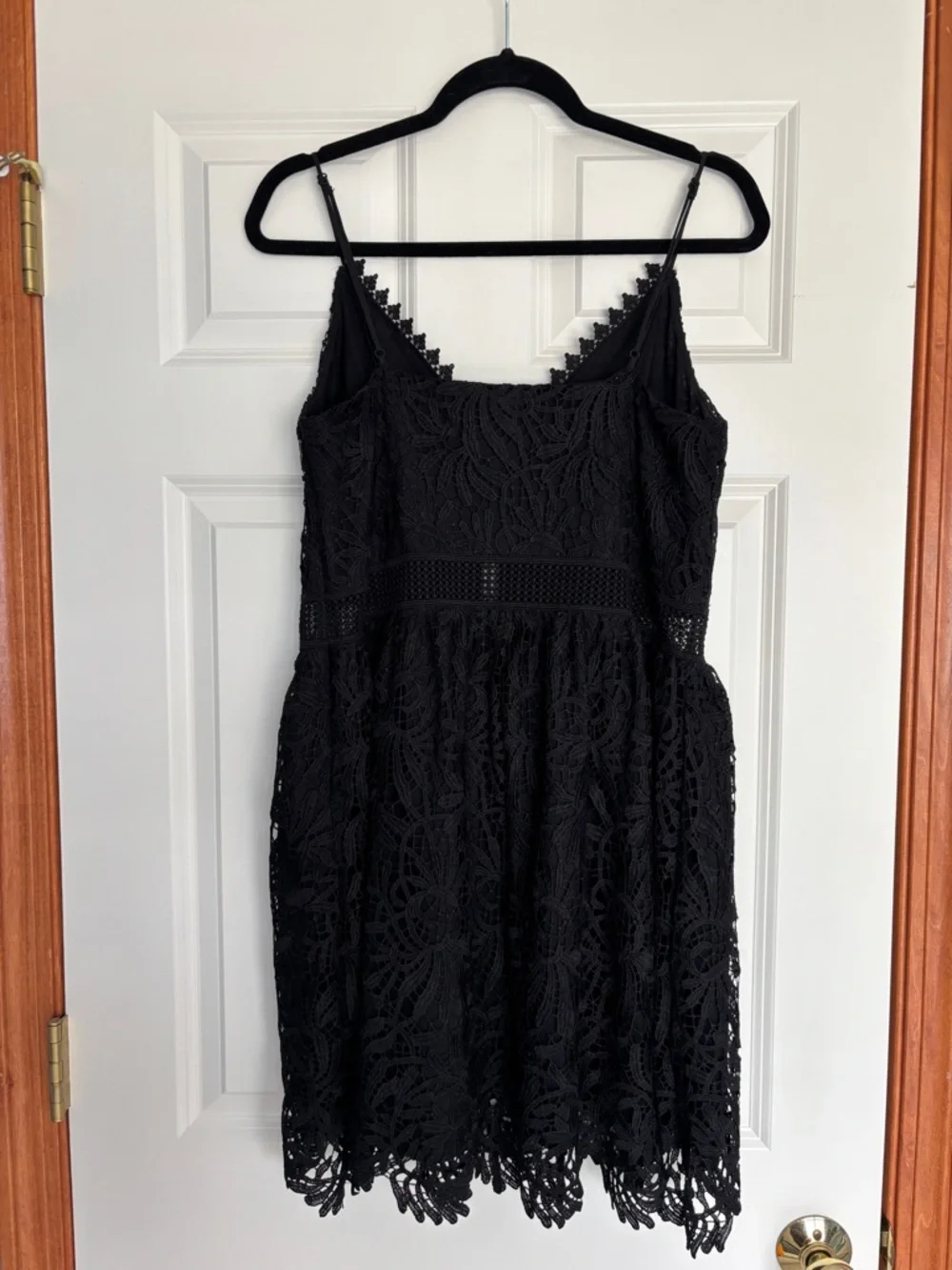 Express Black Lace Mini Dress with Spaghetti Straps